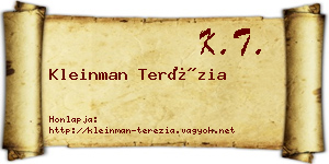 Kleinman Terézia névjegykártya